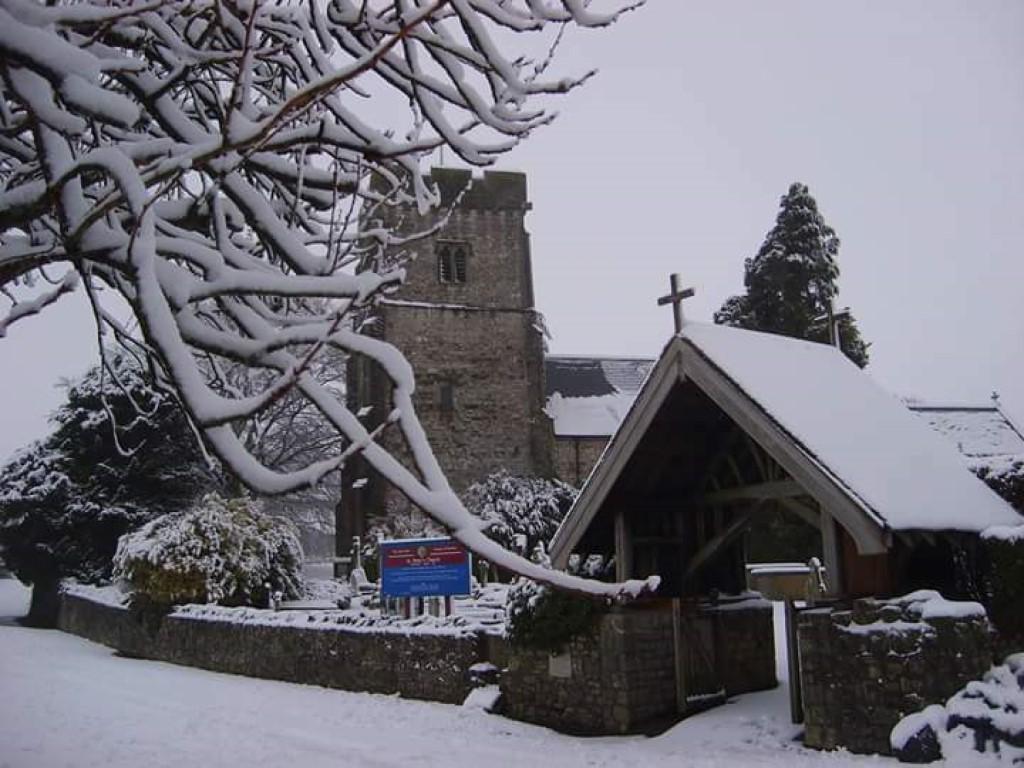 St Peter's church in winter
